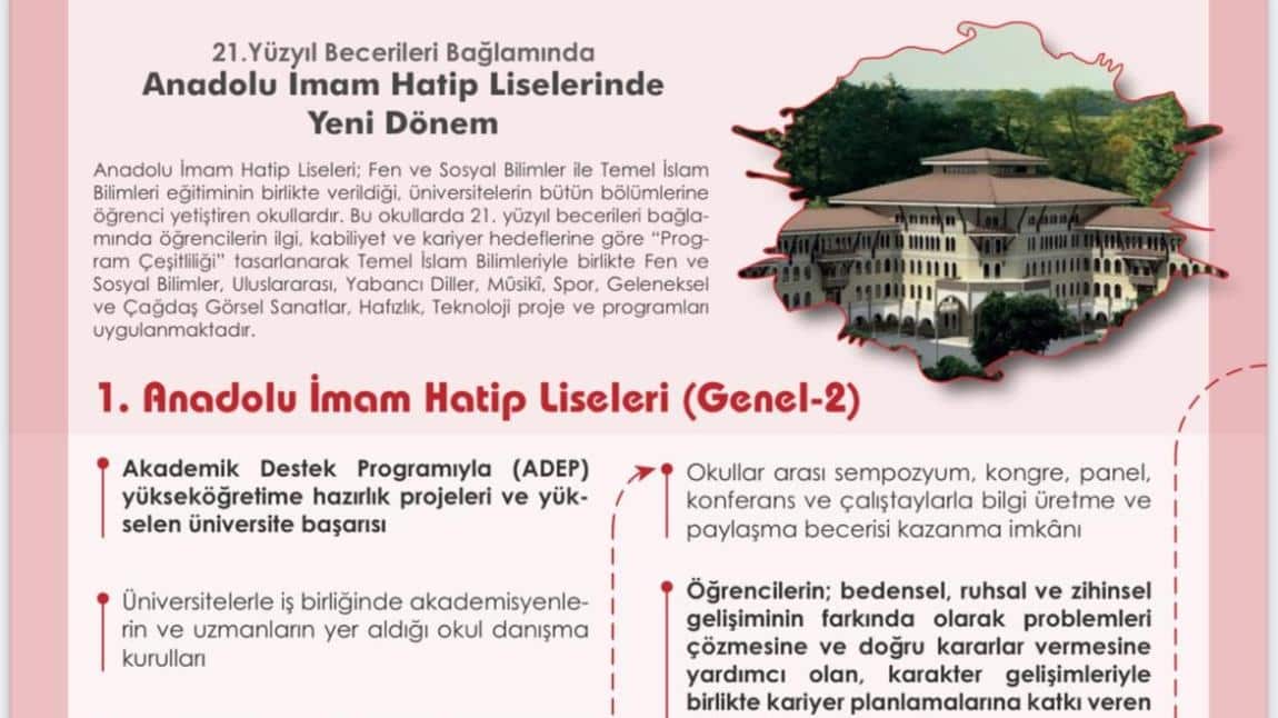 Veli ve Öğrenciler için İmam Hatip Liseleri Tanıtım Broşürleri Yayımlandı!